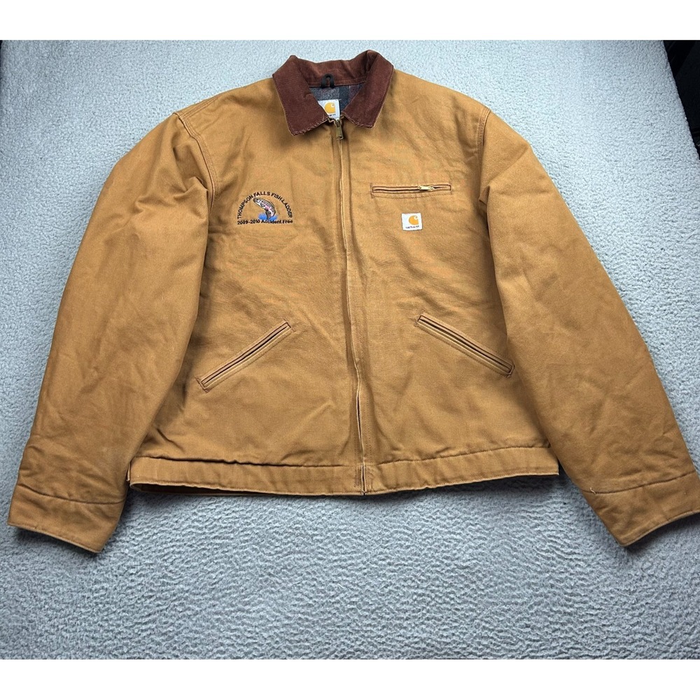 Carhartt J01 BRN Detroit Blanket Lined Jacket Mens 50 Made In USA